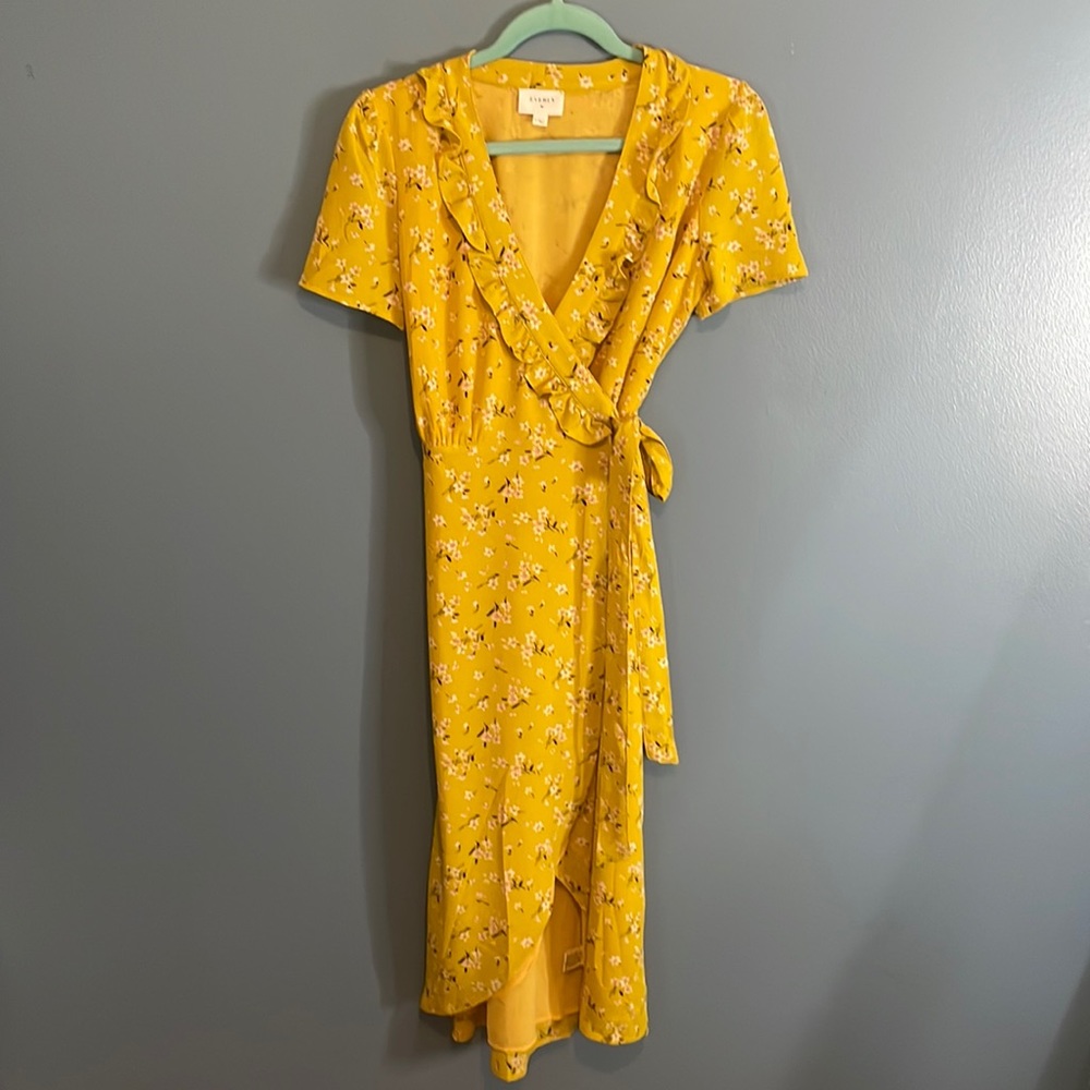 Everly Wrap Front Midi Floral Dress